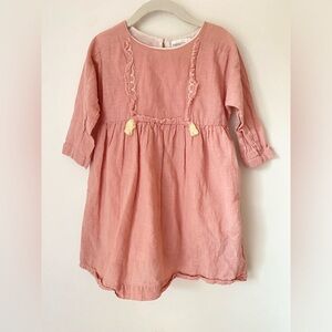 Poppet & Fox Dress Girls’ 5 Pink Tassel 100% Cotton Dress